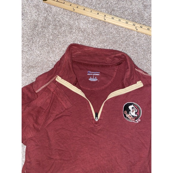 Champion Other - Champion Florida State Seminoles 1/4 Zip‎ Sweater Mens L Red Football Gym Cotton